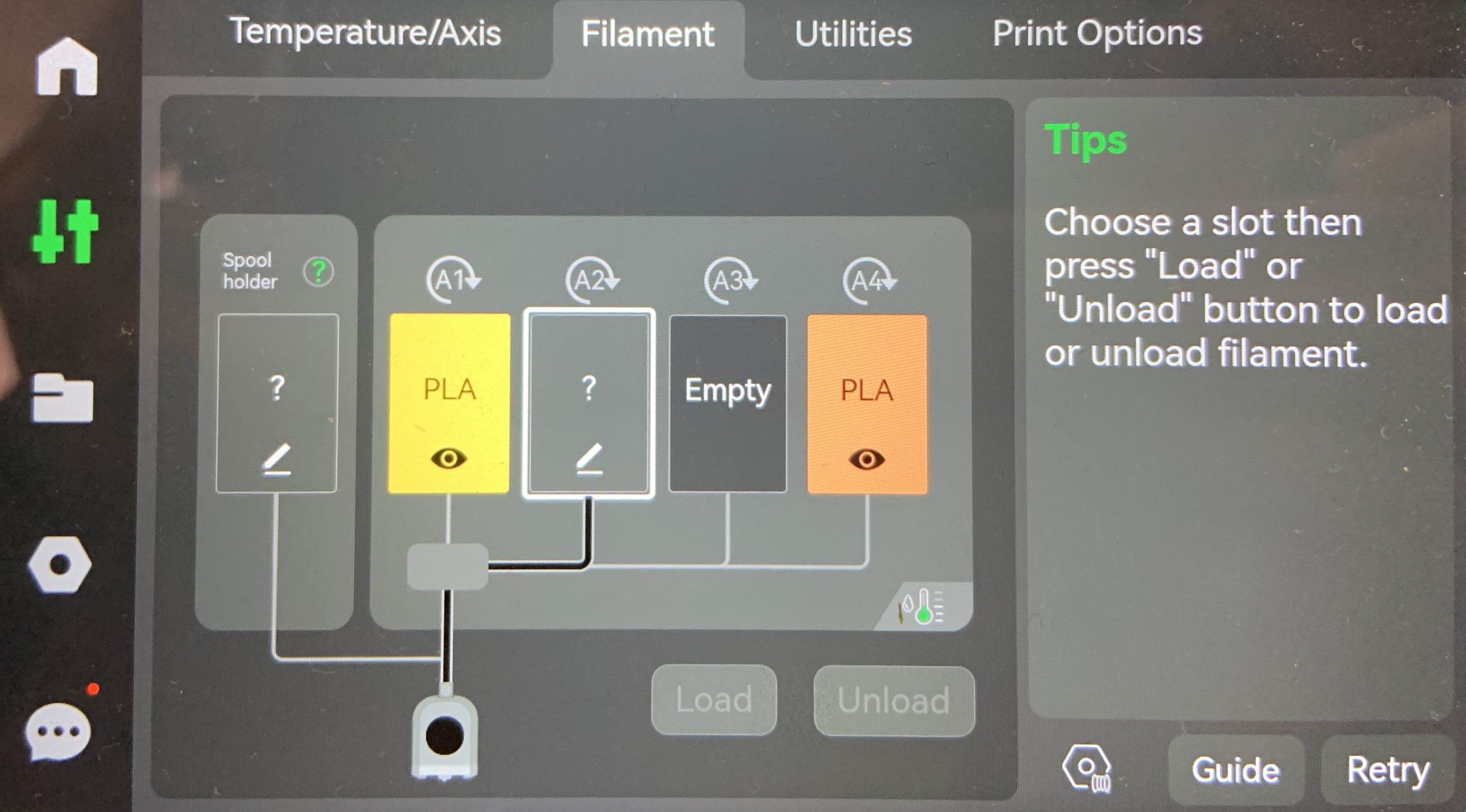 Filament home screen