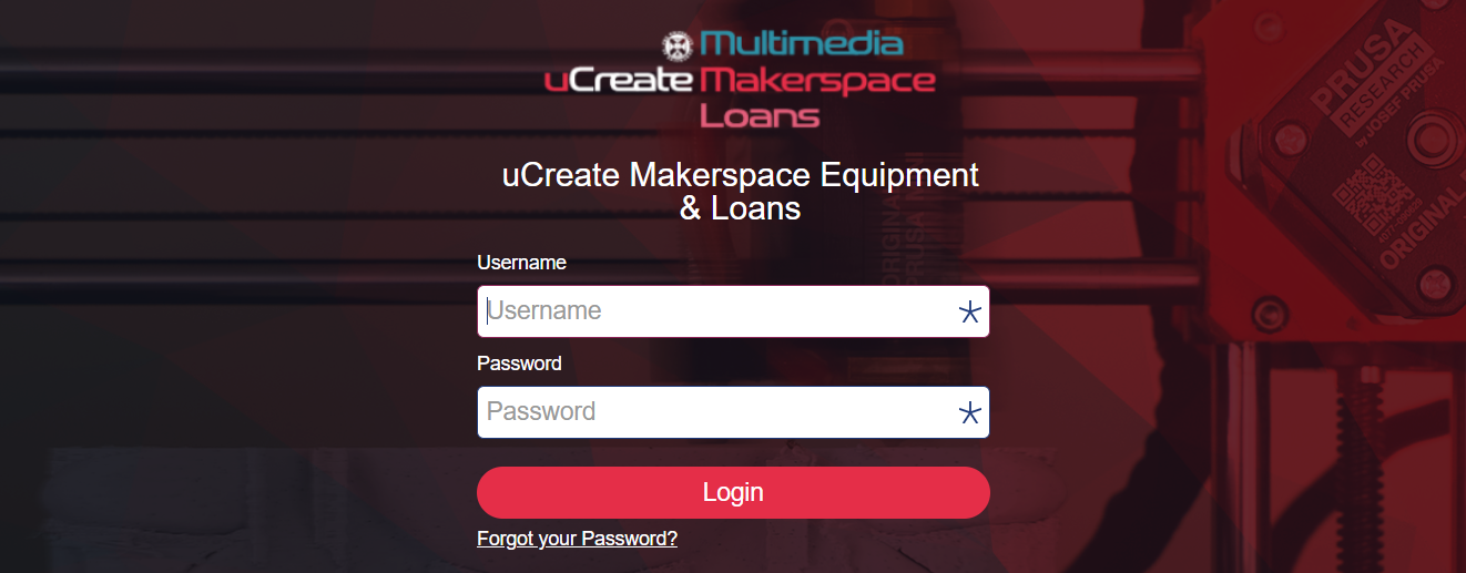 uCreate booking system screenshot