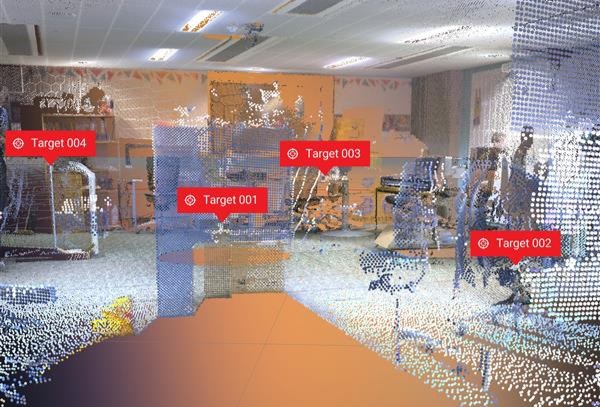 Scanning with 4 targets visible