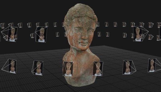 Multiple camera angles of a sculpture for photogrammetry