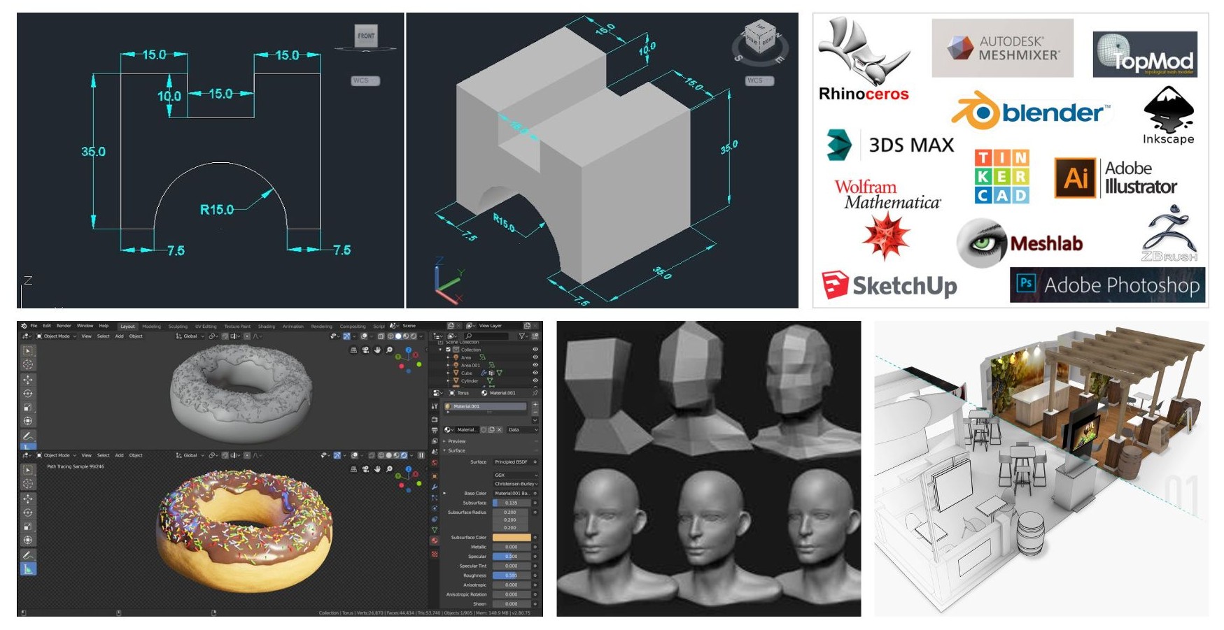 3D modelling examples
