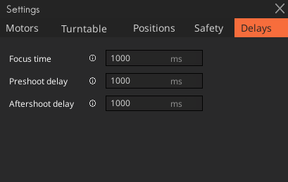 Settings - delays